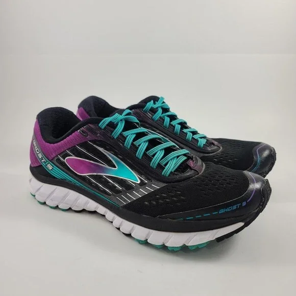 Brooks Ghost Women's Size Running Shoes Black Teal Purple